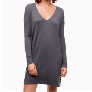Wilfred free Aritzia Gail Dress chalet/ gray ling sleeve shirt size XS